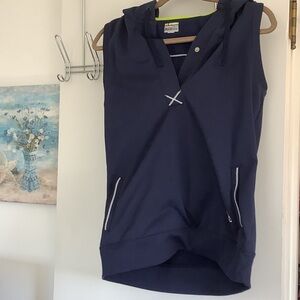 Under Armour Women’s Med Navy Sleeveless Hoodie - Reflective Trim & Pockets